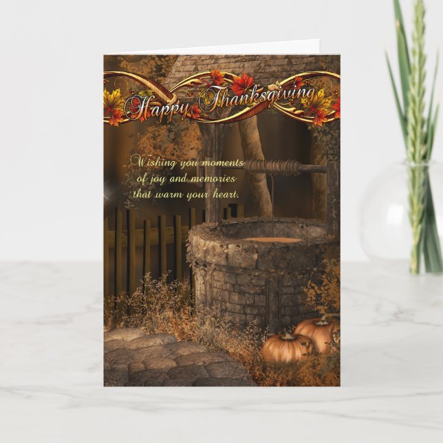 Cartão De Ação De Graças Com Pumpkins (Frente)