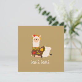 Cartão de Ação de Graças da Funny Llama Turkey