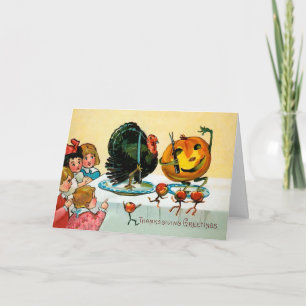 Cartão de Ação de Graças de Comida Ímpar Vintage