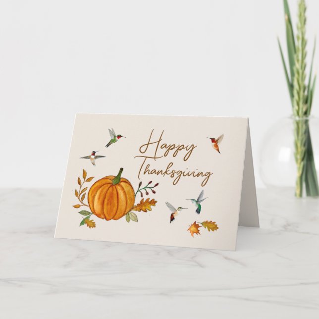 Cartão de Ação de Graças de Hummingbird (Frente)