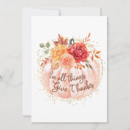 Cartão De Ação De Graças - Em Todas As Coisas Dá O