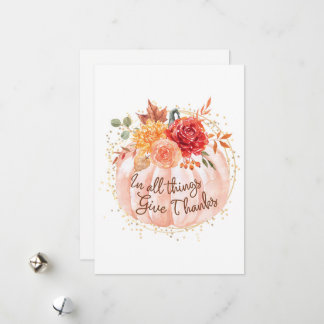 Cartão De Ação De Graças - Em Todas As Coisas Dá O