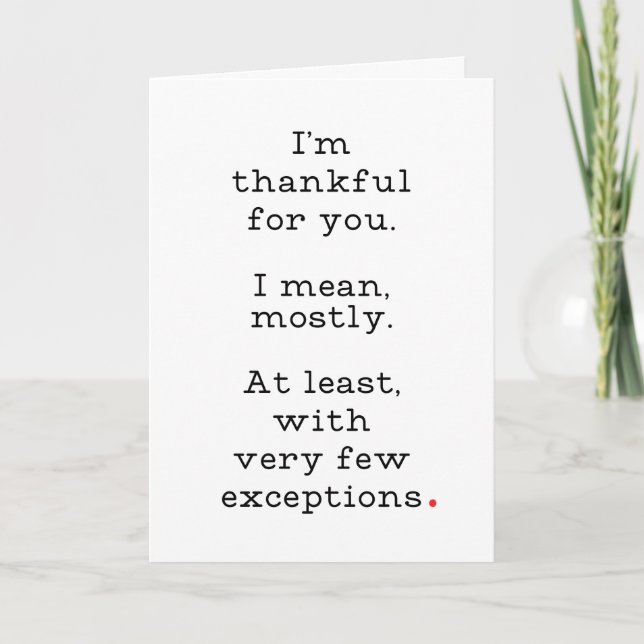 Cartão de Ação de Graças Engraçado (Frente)