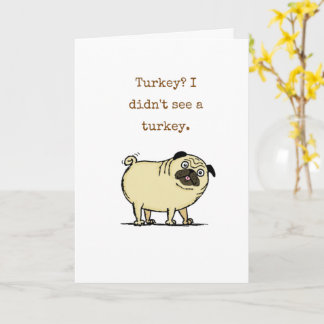 Cartão De Ação De Graças Engraçado Com Pug