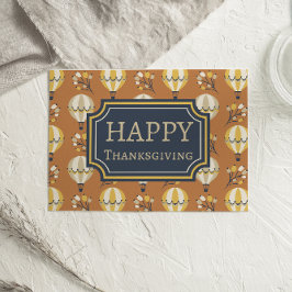 Cartão de Ação de Graças Feliz para Balões de Ar Q