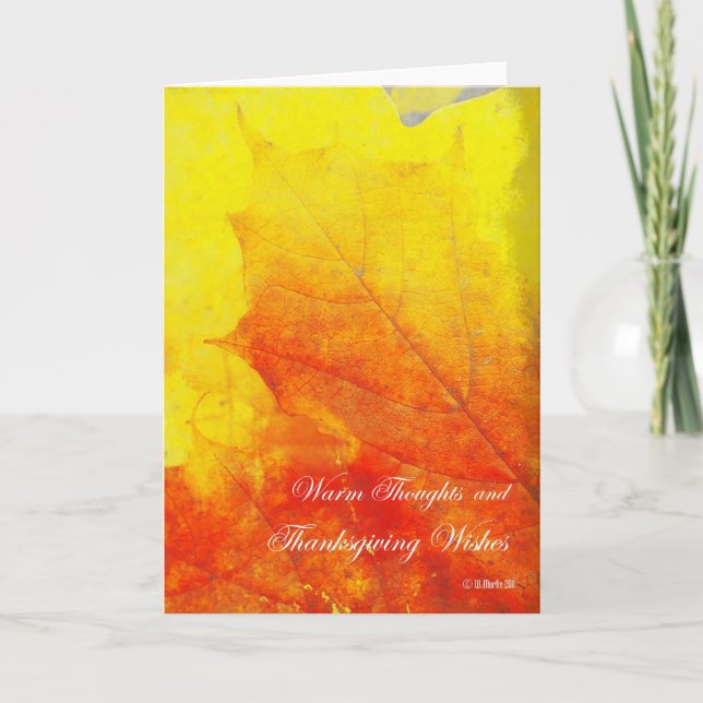 Cartão de Ação de Graças Folha Abstrato brilhante (Frente)