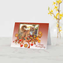 Cartão de Ação de Graças Ginger Cat