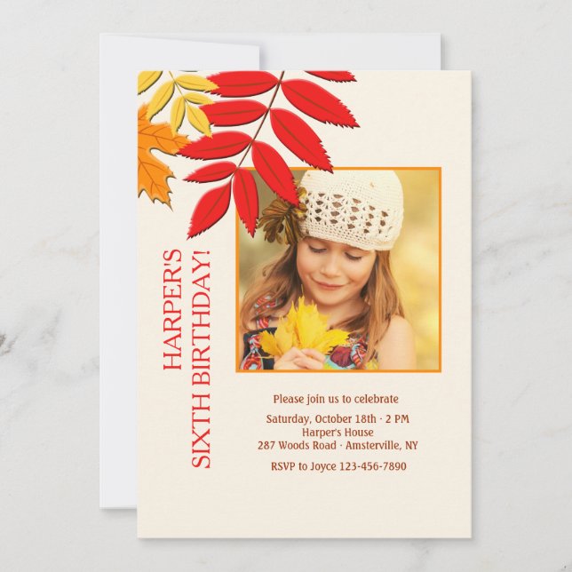 Cartão de Ação de Graças para Cores de Queda (Frente)