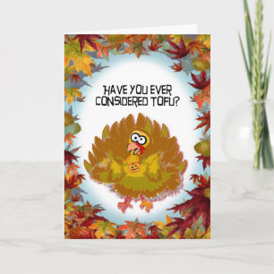 Cartão de Ação de Graças Turquia Tofu