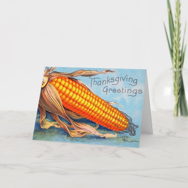 Cartão de Ação de Graças Vintage (Frente)