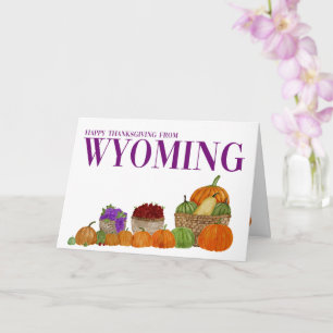 Cartão de Ação de Graças Wyoming Watercolor Pumpki