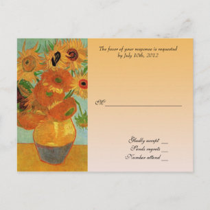 Cartão de aceitação de casamento RSVP, van gogh gi