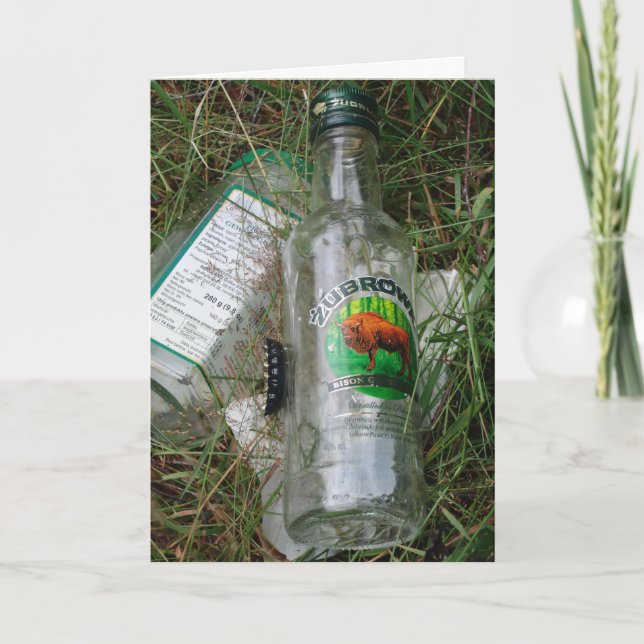 Cartão de Acolhimento de Vodca Polonesa Amizade Fa (Frente)