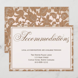 Cartão de acomodações de casamento Autumn Lace