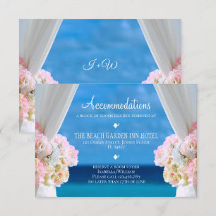 Cartão de acomodações de casamento elegante na pra