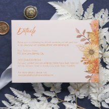 Cartão de Acompanhamento de Casamento Apricot Flor