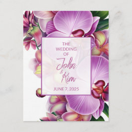 Cartão de Acompanhamento de Casamento de Orquídeas