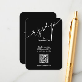 Cartão de Acompanhamento de Casamento Preto com Có