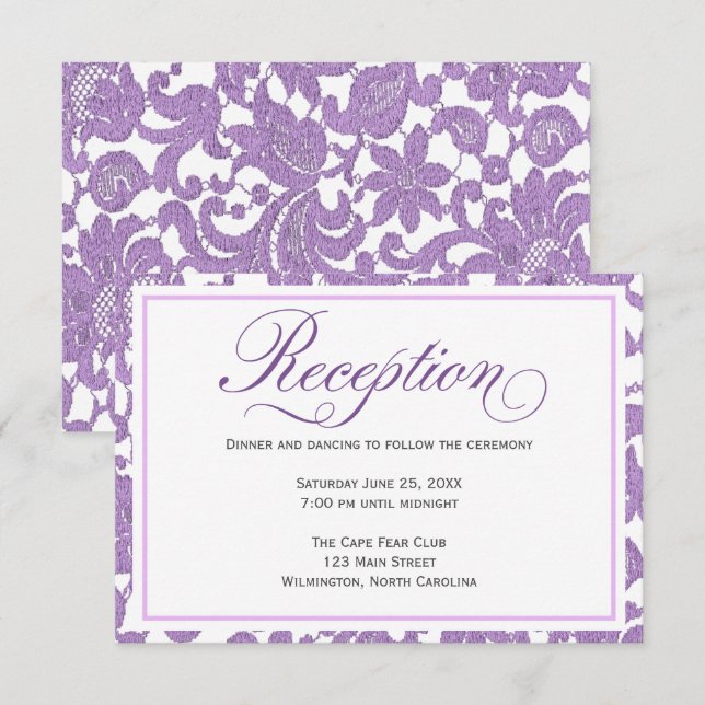 Cartão de Acompanhamento de Recepção de Casamento  (Frente/Verso)