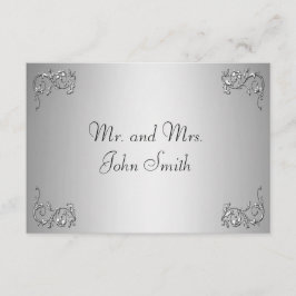 Cartão de acompanhante - redemoinho prateado