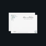 cartão de aconselhamento e de desejos de flores az<br><div class="desc">Um design azul empoeirado com lindas flores aquáticas. Sinta-se livre para alterar as cores e os detalhes do texto.</div>