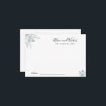 cartão de aconselhamento e de desejos de flores az<br><div class="desc">Um design azul empoeirado com lindas flores aquáticas. Sinta-se livre para alterar as cores e os detalhes do texto.</div>
