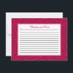 Cartão de Aconselhamento Escrito Framboesa Rosa Lo<br><div class="desc">Estas adoráveis Cartas de Aconselhamento Escrito são a adição perfeita a qualquer casamento. Basta entregar estas cartas aos seus convidados, juntamente com canetas Sharpie de ponta fina. Seus hóspedes podem anotar qualquer conselho que tenham para a nova noiva e noiva. Estas são impressas com tamanho de 4, 25" x 5,...</div>