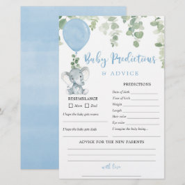 Cartão de aconselhamento sobre previsões de bebês 