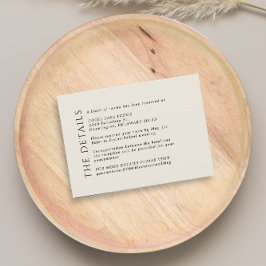 Cartão de Acréscimo Bege Preto para Casamento Mode