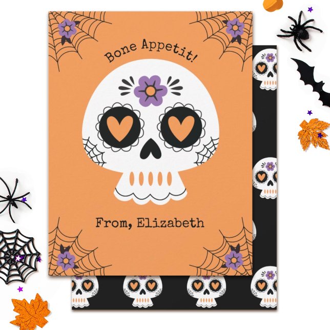 Cartão de Açúcar Bruto de Halloween (Halloween kids classroom treat card.)
