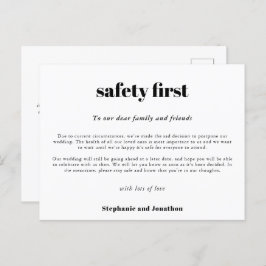 Cartão de Adiamento de Noivado Segurança em Primei