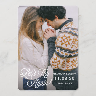 Cartão de Adiamento Vamos Tentar Novamente