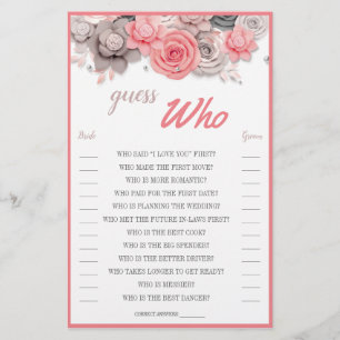 Cartão de Adivinhe Quem