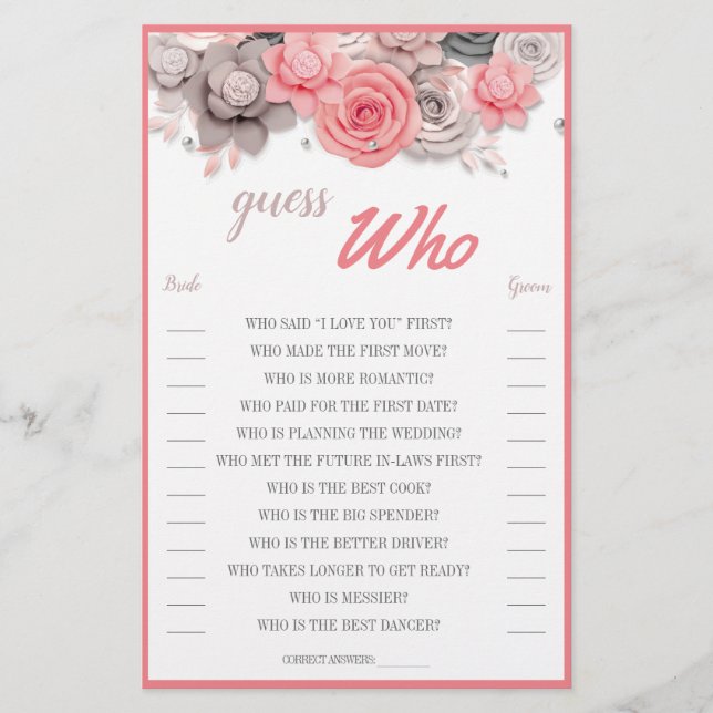 Cartão de Adivinhe Quem (Frente)