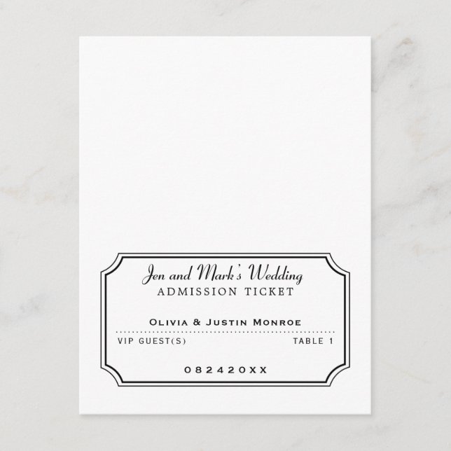 Cartão de Admissão de Filme Preto e Branco (Frente)