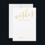 Cartão de Advertência e Desejo para Casamento de S<br><div class="desc">Adicione um toque pessoal ao seu casamento com um moderno guião de casamento e um cartão de desejos. Este cartão de conselho apresenta o título em ouro, estilo de fonte de caligrafia moderna e detalhes no estilo de fonte dourado sans serif em fundo branco. Perfeito para casamento, chá de fraldas,...</div>