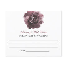 Cartão de Advertência Vinho Floral Queda Elegante