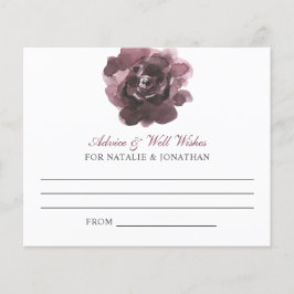 Cartão de Advertência Vinho Floral Queda Elegante