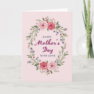 Cartão de Afeto do Dia das Mães Rosa