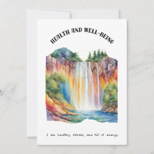 Cartão de Afirmação Positivo para Saúde e Bem-Esta