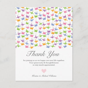 Cartão De Agradecimento 1000 guindastes de papel de suspensão de Origami