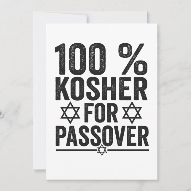 Cartão De Agradecimento 100% Kosher for Passover Funny Passover Pesach (Frente)