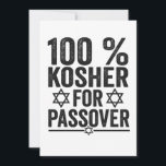 Cartão De Agradecimento 100% Kosher for Passover Funny Passover Pesach<br><div class="desc">chanukah, menorah, hanukkah, dreidel, jewish, Chrismukkah, holiday, horah, christmas, sufganiyot</div>