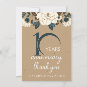 Cartão De Agradecimento 10o Obrigado do aniversário de casamento você