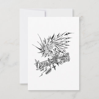 Cartão De Agradecimento 122 Arte de Tatuagem Tribal Abstrata Preto e Branc