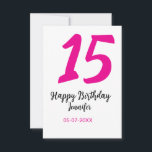 Cartão De Agradecimento 15 aniversário quiencenera adicionar data ano mode<br><div class="desc">design editável</div>