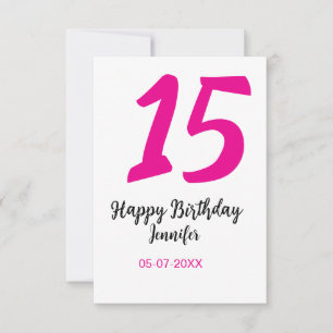 Cartão De Agradecimento 15 aniversário quiencenera adicionar data ano mode