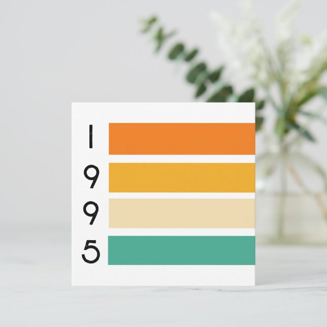 Cartão De Agradecimento 1995, Imagem de Sunset com Faixa Retroativa (Em pé/Frente)