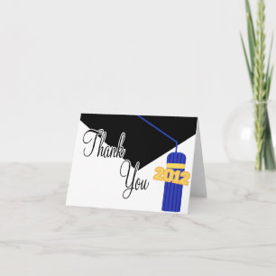 Cartão De Agradecimento 2012 Graduation Cap And Tassel Thank You (Blue)