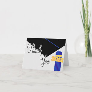 Cartão De Agradecimento 2012 Graduation Cap And Tassel Thank You (Blue)